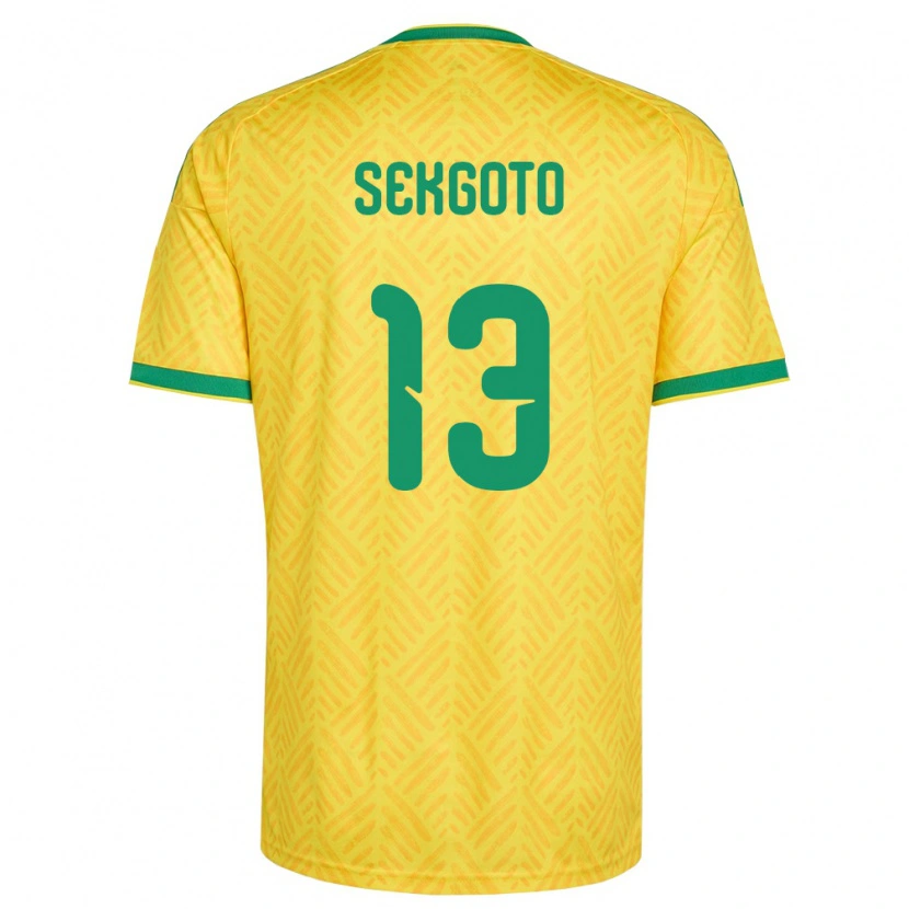 Danxenキッズ南アフリカOmphemetse Sekgoto#13黄 緑ホームシャツ26-28ジャージーユニフォーム