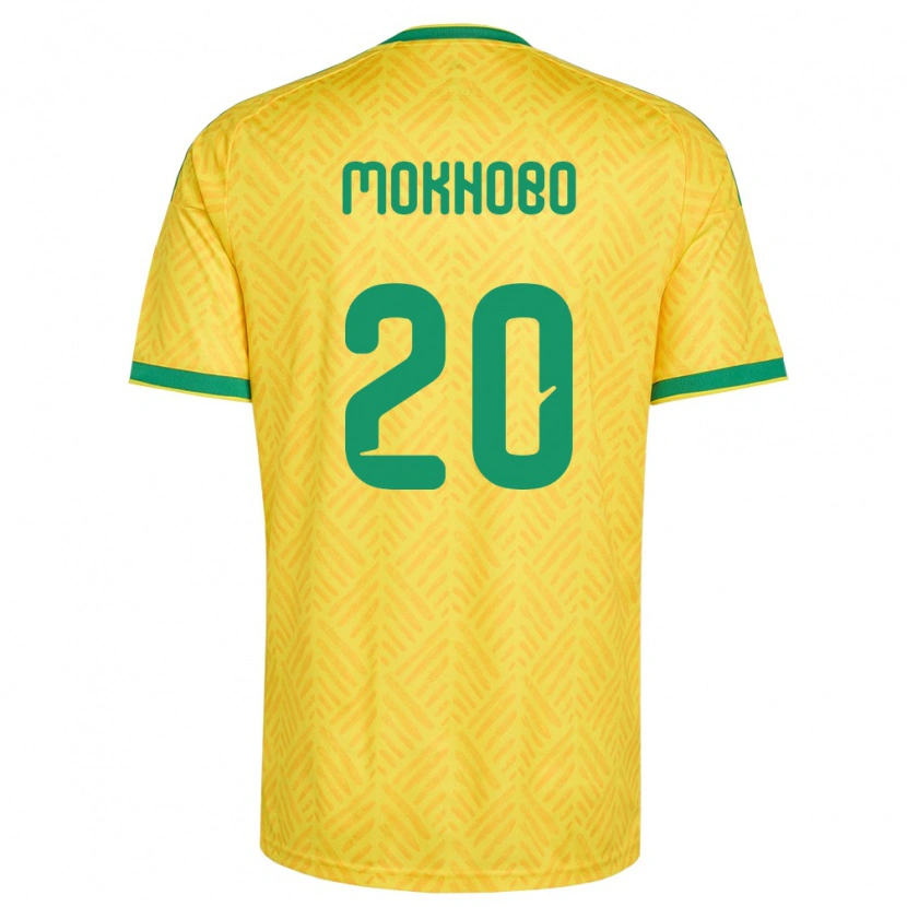 Danxenキッズ南アフリカSello Mokhobo#20黄 緑ホームシャツ26-28ジャージーユニフォーム