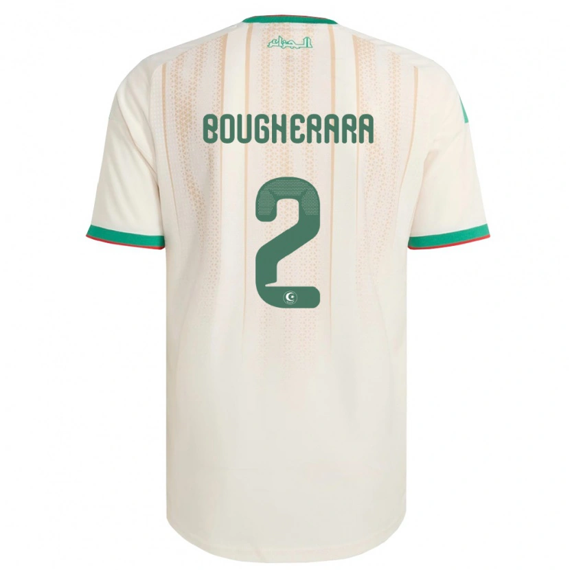 DanxenキッズアルジェリアAbdelhafid Bougherara#2オフホワイト 緑 赤ホームシャツ26-28ジャージーユニフォーム