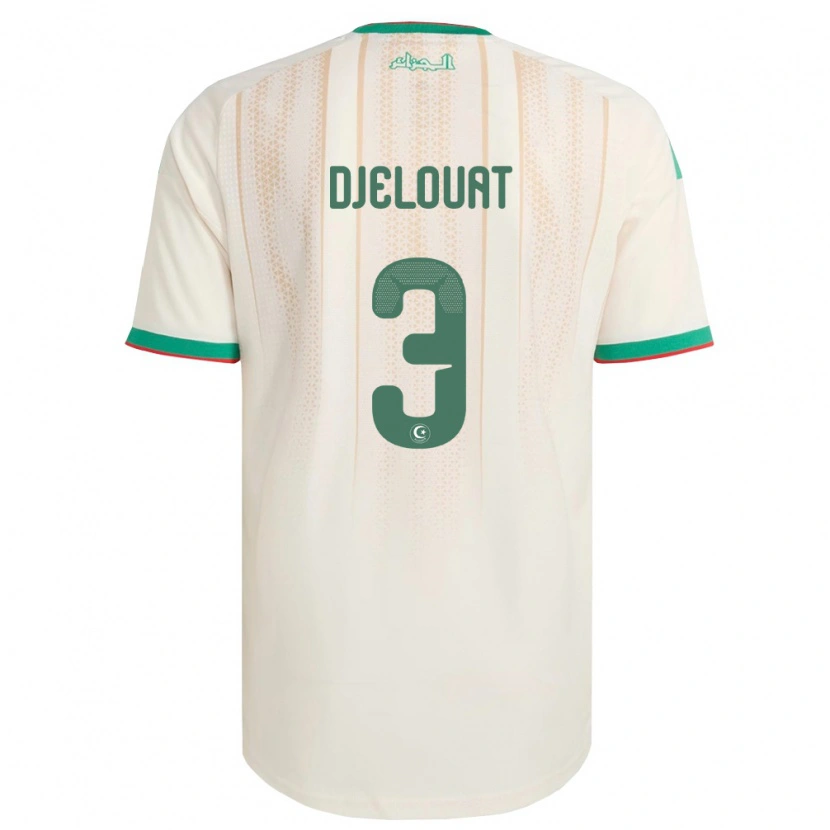DanxenキッズアルジェリアMohammed El Amine Djelouat#3オフホワイト 緑 赤ホームシャツ26-28ジャージーユニフォーム