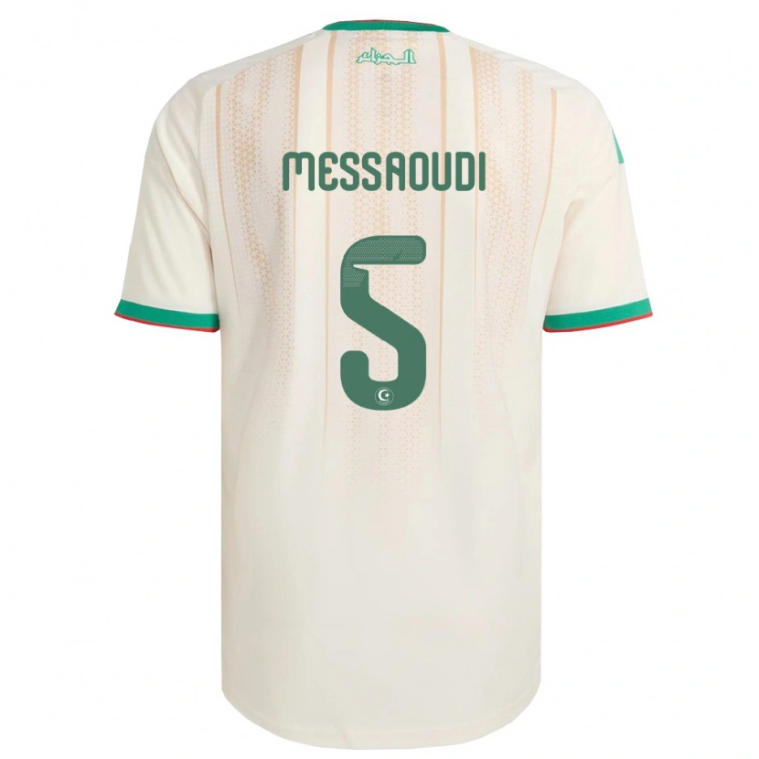 DanxenキッズアルジェリアYanis Messaoudi#5オフホワイト 緑 赤ホームシャツ26-28ジャージーユニフォーム