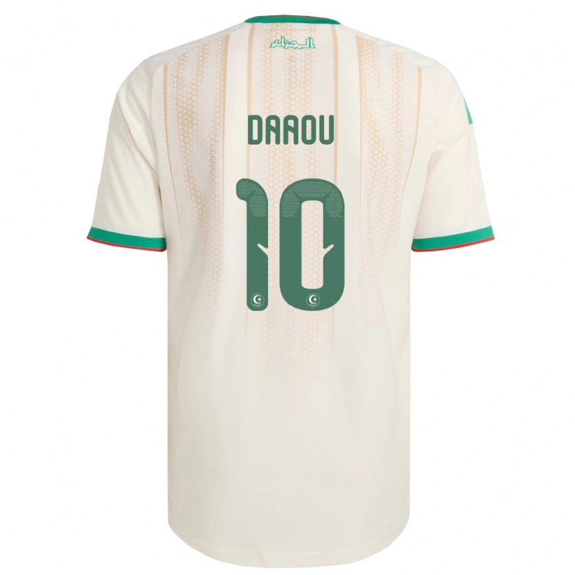 DanxenキッズアルジェリアBilal Daaou#10オフホワイト 緑 赤ホームシャツ26-28ジャージーユニフォーム