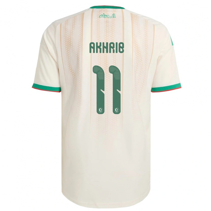 DanxenキッズアルジェリアLahlou Akhrib#11オフホワイト 緑 赤ホームシャツ26-28ジャージーユニフォーム