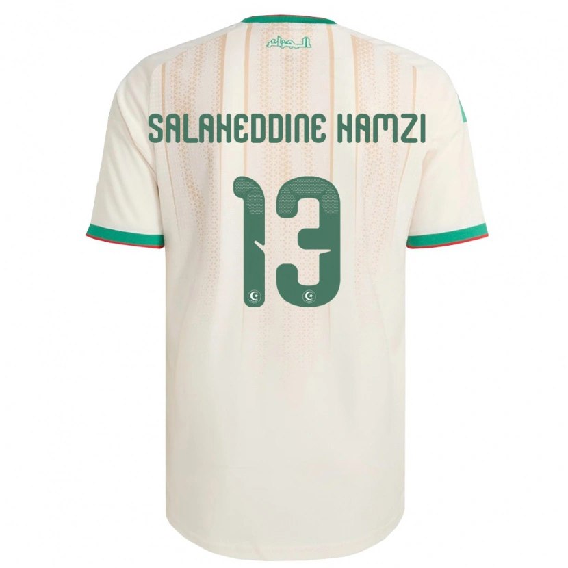 DanxenキッズアルジェリアAnes Salaheddine Hamzi#13オフホワイト 緑 赤ホームシャツ26-28ジャージーユニフォーム