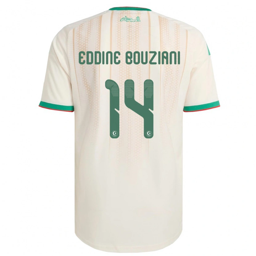 DanxenキッズアルジェリアSalah Eddine Bouziani#14オフホワイト 緑 赤ホームシャツ26-28ジャージーユニフォーム