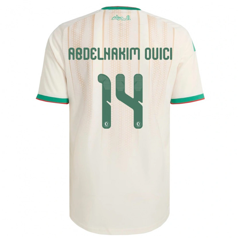 DanxenキッズアルジェリアHamza Abdelhakim Ouici#14オフホワイト 緑 赤ホームシャツ26-28ジャージーユニフォーム