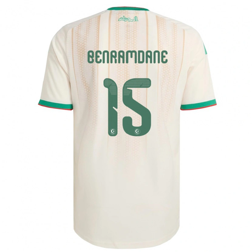 DanxenキッズアルジェリアNoam Benramdane#15オフホワイト 緑 赤ホームシャツ26-28ジャージーユニフォーム
