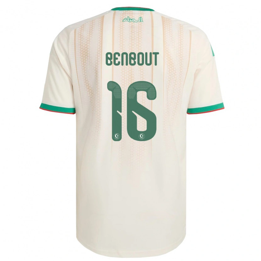DanxenキッズアルジェリアOussama Benbout#16オフホワイト 緑 赤ホームシャツ26-28ジャージーユニフォーム