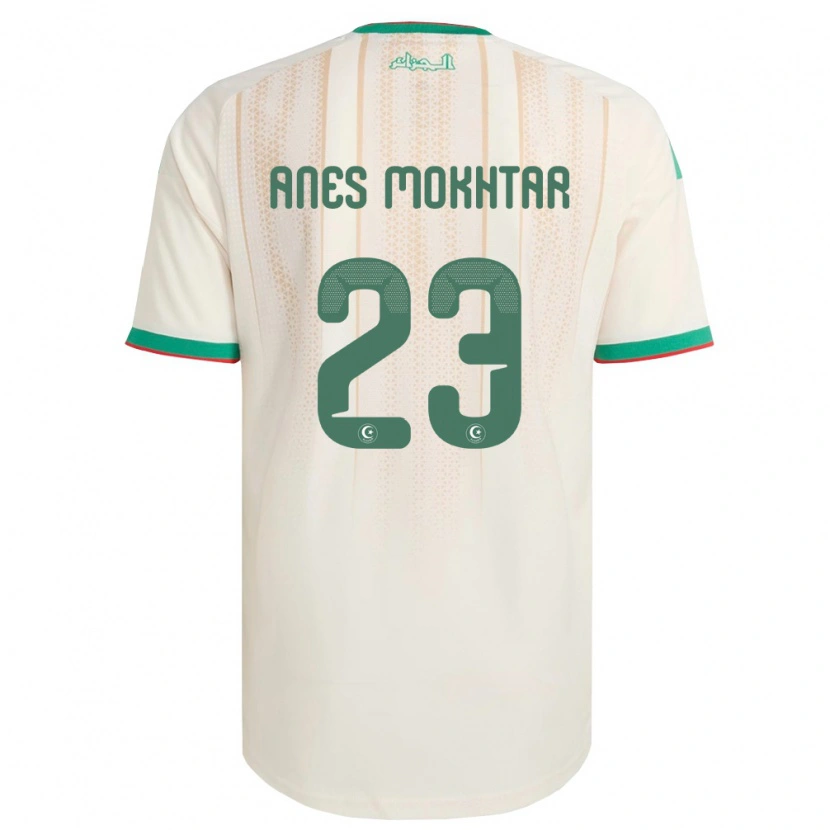 DanxenキッズアルジェリアMohamed Anes Mokhtar#23オフホワイト 緑 赤ホームシャツ26-28ジャージーユニフォーム