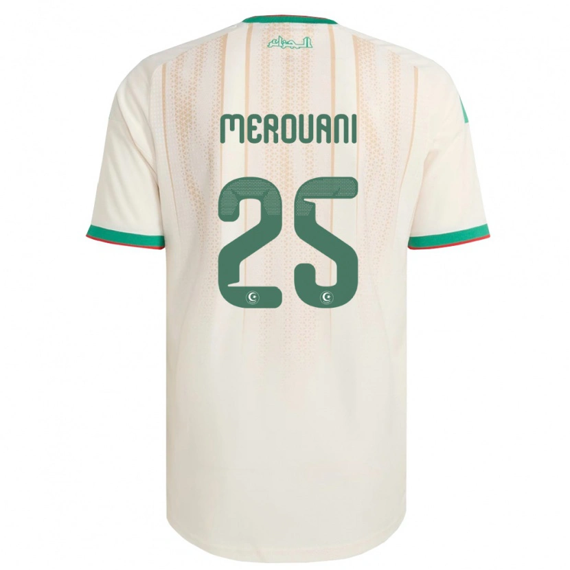 DanxenキッズアルジェリアDjibril Merouani#25オフホワイト 緑 赤ホームシャツ26-28ジャージーユニフォーム