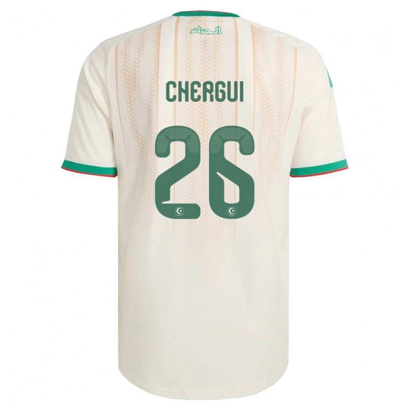 DanxenキッズアルジェリアSamir Chergui#26オフホワイト 緑 赤ホームシャツ26-28ジャージーユニフォーム