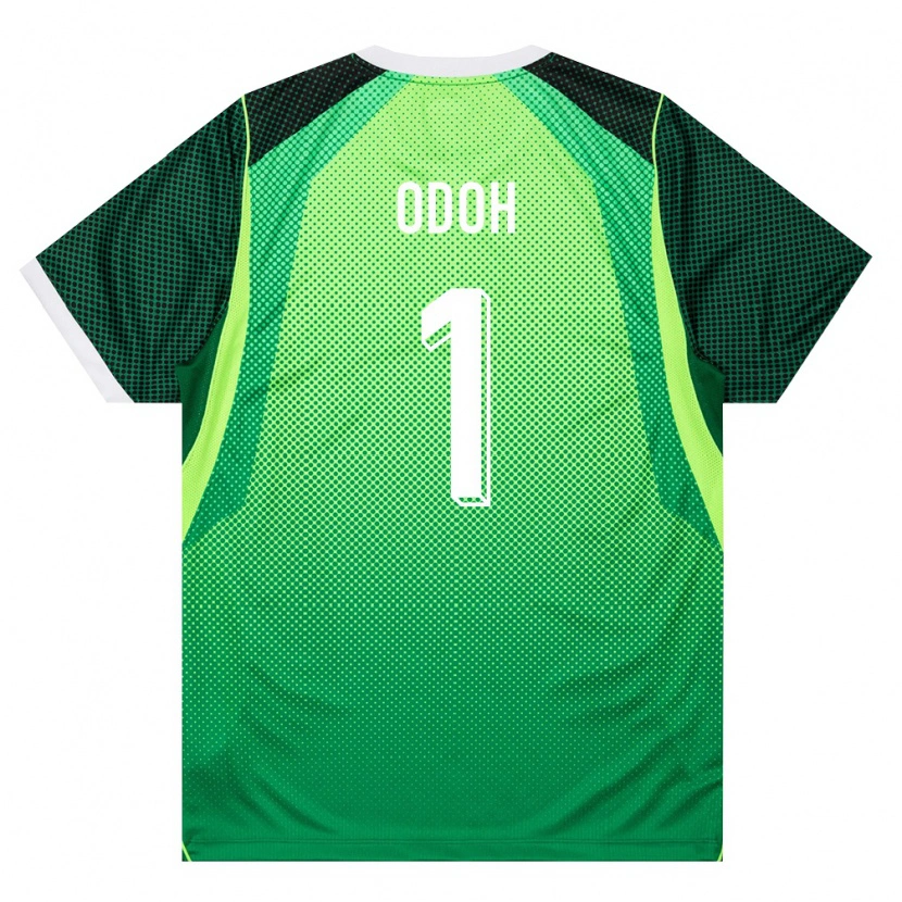 DanxenキッズナイジェリアRichard Odoh#1緑 白ホームシャツ26-28ジャージーユニフォーム