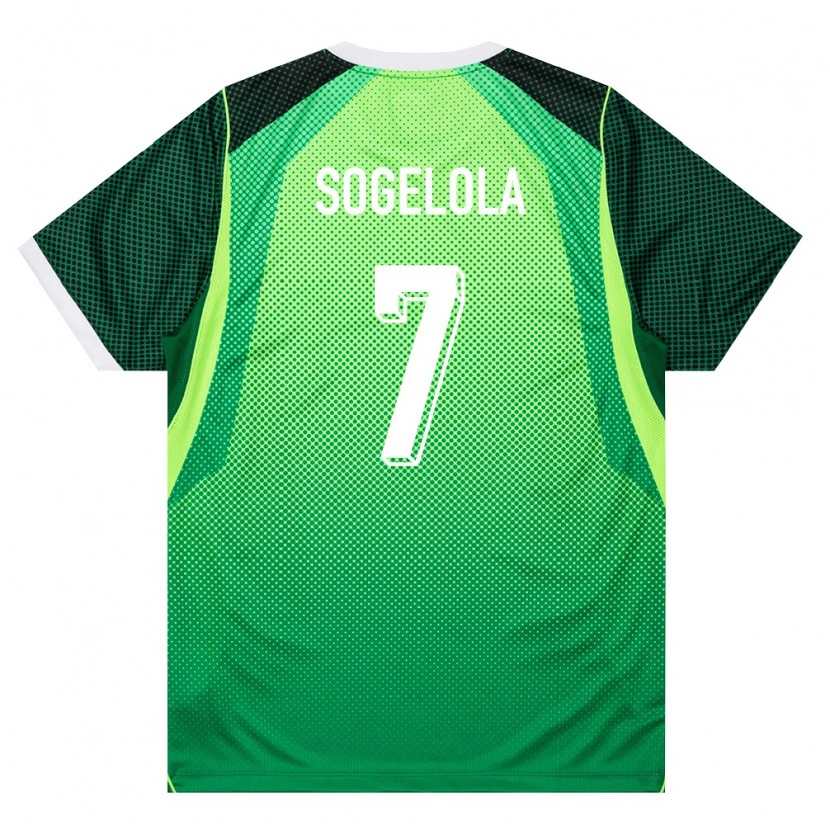 DanxenキッズナイジェリアTaiwo Sogelola#7緑 白ホームシャツ26-28ジャージーユニフォーム