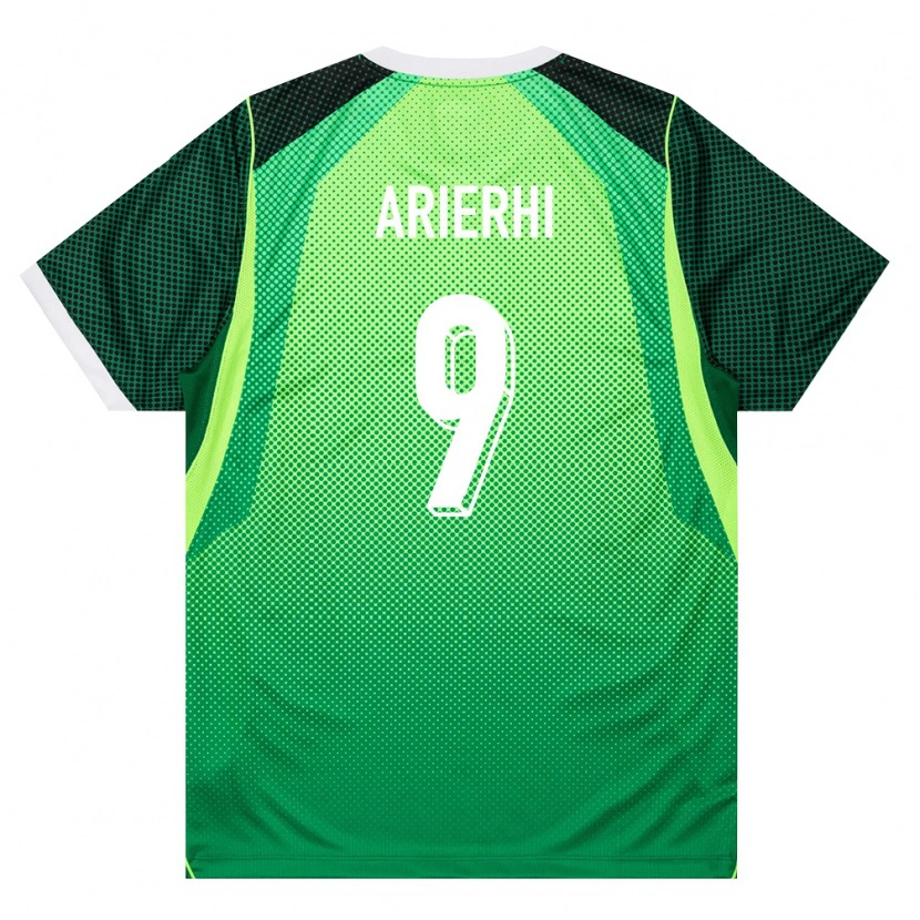 DanxenキッズナイジェリアKparobo Arierhi#9緑 白ホームシャツ26-28ジャージーユニフォーム