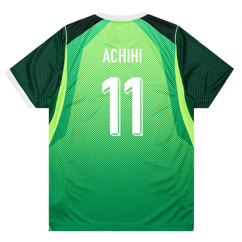 DanxenキッズナイジェリアOrseer Achihi#11緑 白ホームシャツ26-28ジャージーユニフォーム