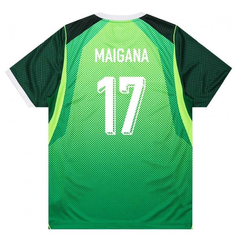DanxenキッズナイジェリアTahir Maigana#17緑 白ホームシャツ26-28ジャージーユニフォーム