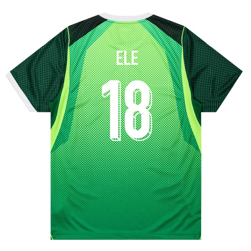 DanxenキッズナイジェリアAbdullahi Ele#18緑 白ホームシャツ26-28ジャージーユニフォーム