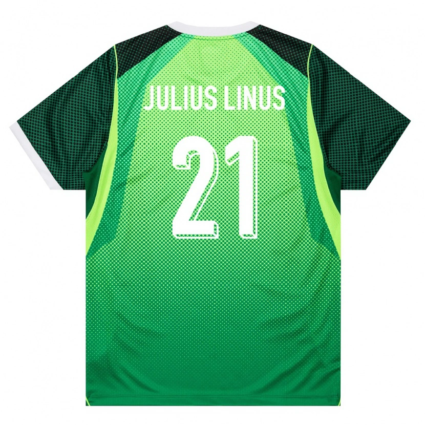DanxenキッズナイジェリアChijoke Julius Linus#21緑 白ホームシャツ26-28ジャージーユニフォーム