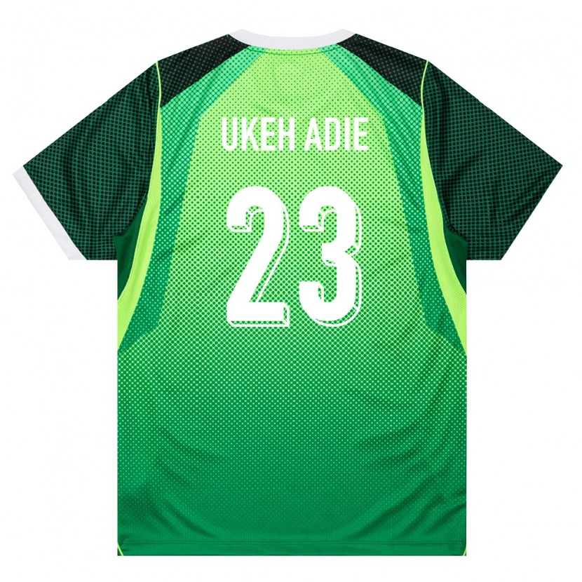 DanxenキッズナイジェリアGift Ukeh Adie#23緑 白ホームシャツ26-28ジャージーユニフォーム