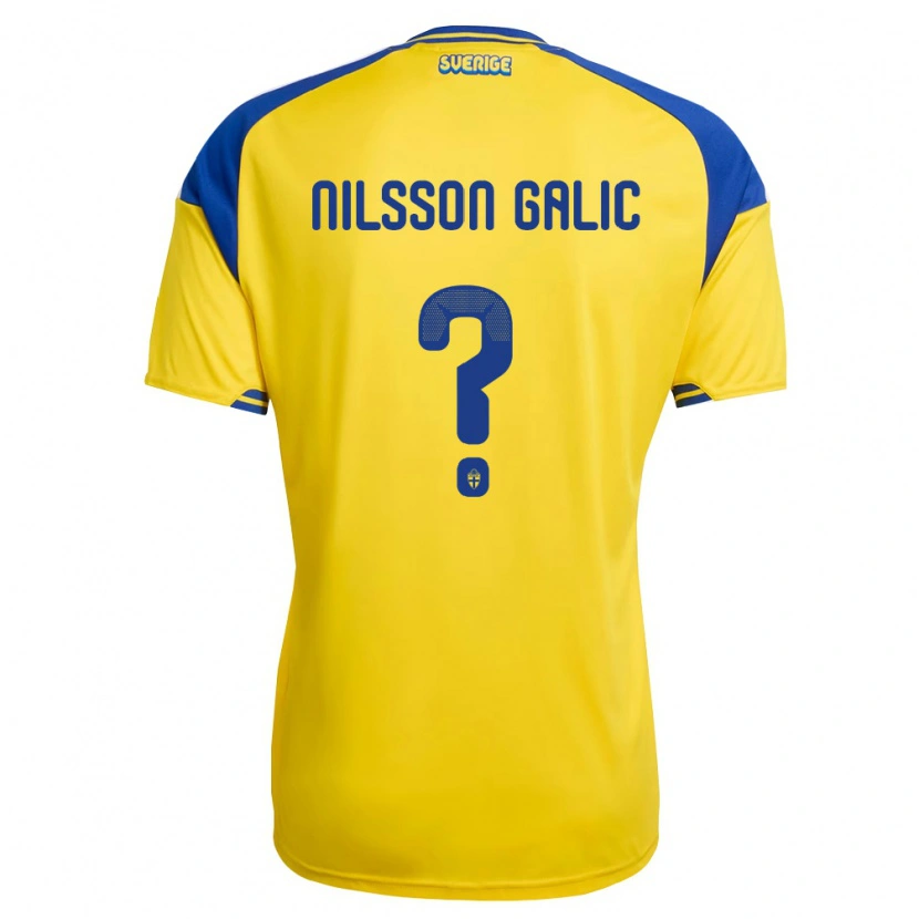 DanxenキッズスウェーデンOliver Nilsson Galic#0黄 青 白ホームシャツ26-28ジャージーユニフォーム