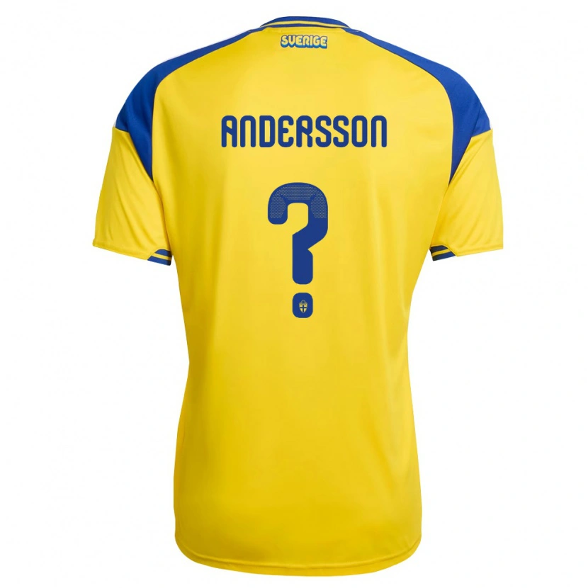 DanxenキッズスウェーデンWilliam Andersson#0黄 青 白ホームシャツ26-28ジャージーユニフォーム