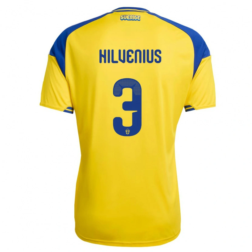 DanxenキッズスウェーデンHarry Hilvenius#3黄 青 白ホームシャツ26-28ジャージーユニフォーム