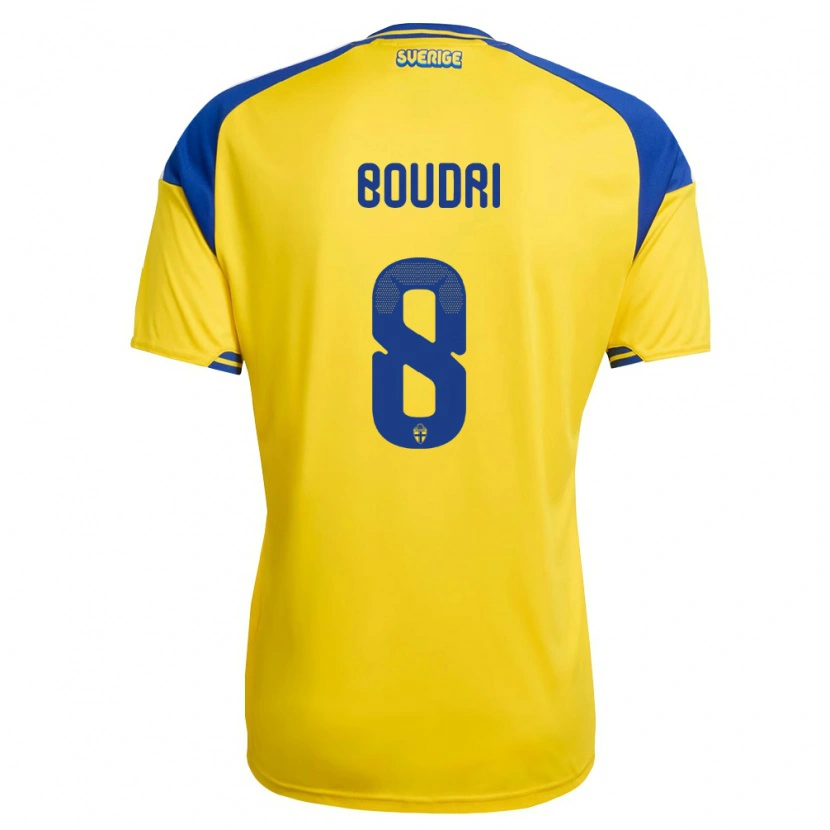 DanxenキッズスウェーデンAmin Boudri#8黄 青 白ホームシャツ26-28ジャージーユニフォーム