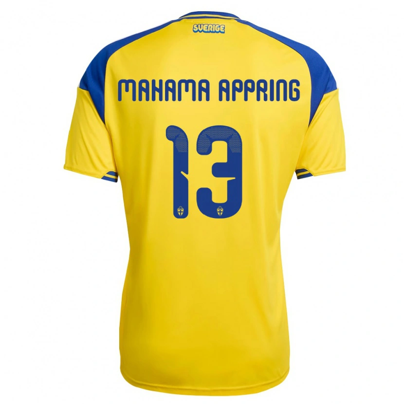 DanxenキッズスウェーデンElliot Mahama Appring#13黄 青 白ホームシャツ26-28ジャージーユニフォーム