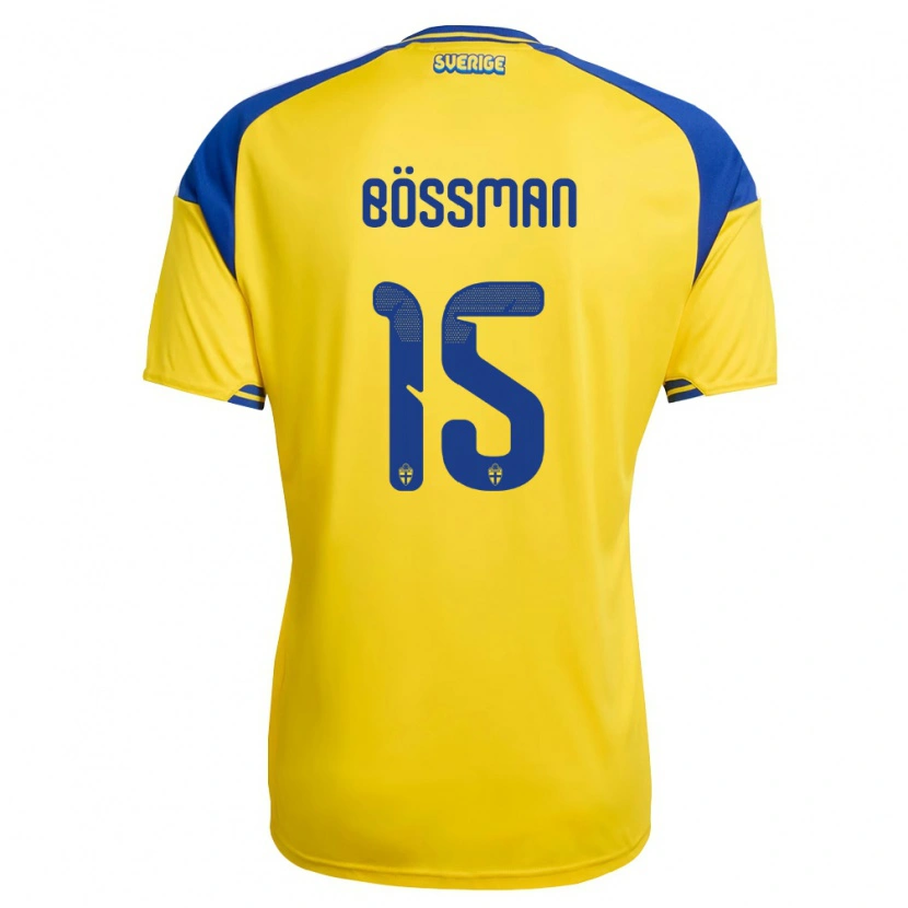 DanxenキッズスウェーデンBeppe Bössman#15黄 青 白ホームシャツ26-28ジャージーユニフォーム
