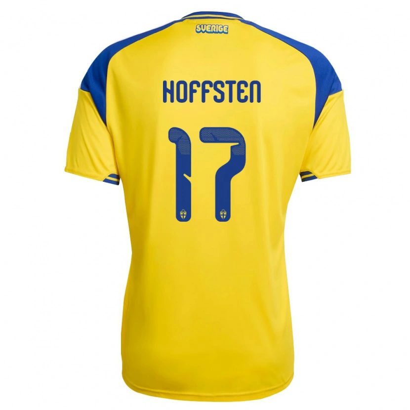 DanxenキッズスウェーデンHugo Hoffsten#17黄 青 白ホームシャツ26-28ジャージーユニフォーム