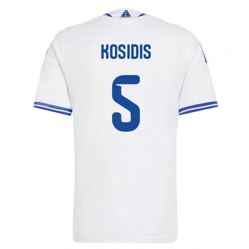 DanxenキッズギリシャGeorgios Kosidis#5白 青ホームシャツ26-28ジャージーユニフォーム