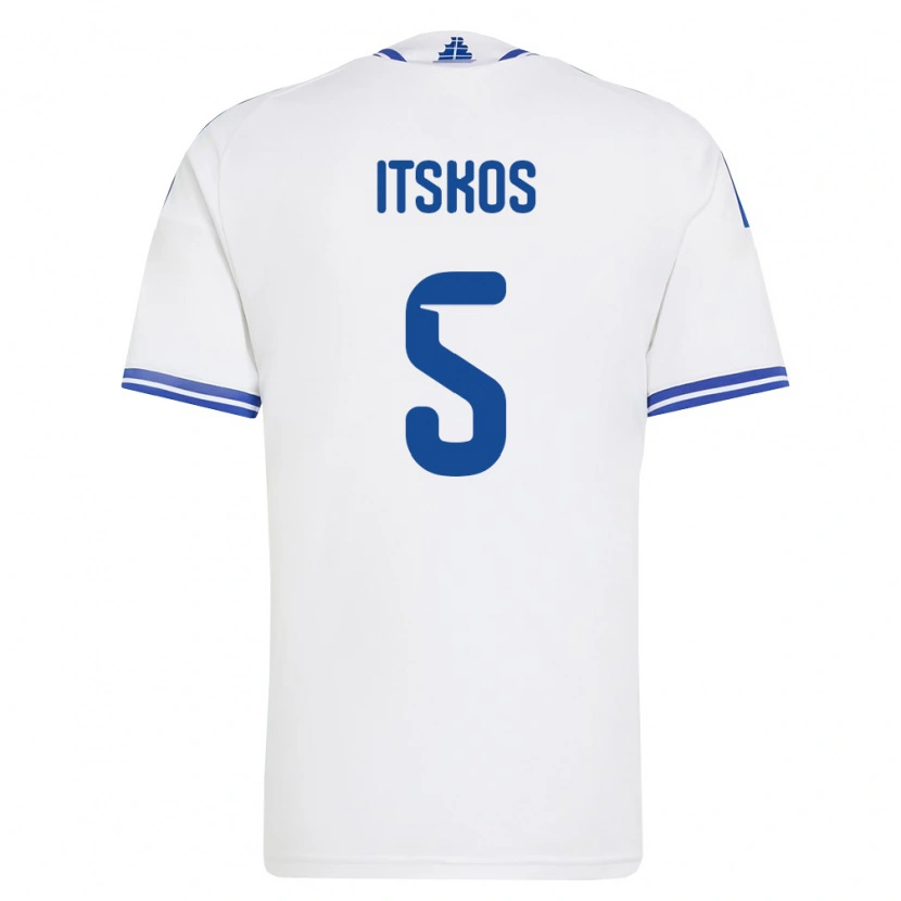 DanxenキッズギリシャGeorgios Itskos#5白 青ホームシャツ26-28ジャージーユニフォーム