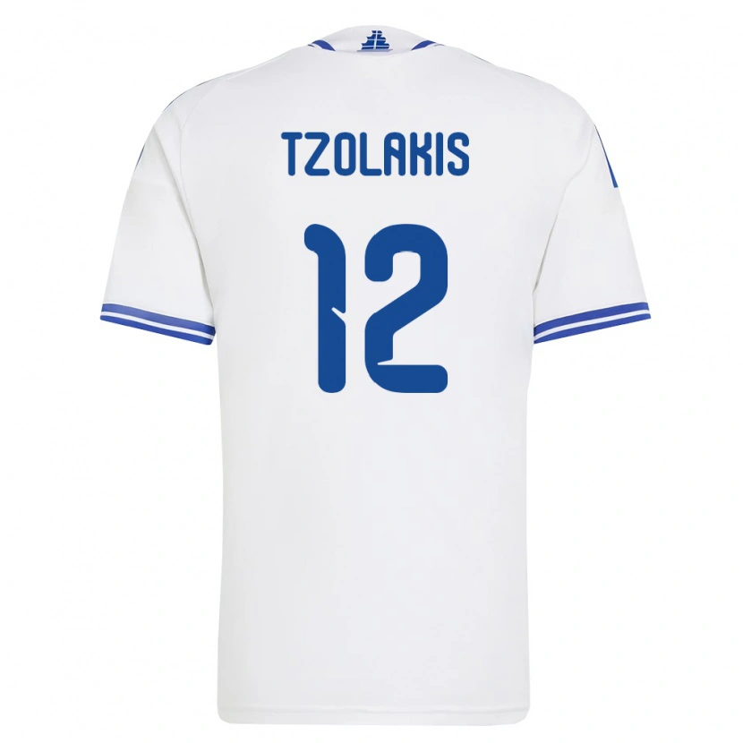 Danxenキッズギリシャコンスタンティノス・ゾラキス#12白 青ホームシャツ26-28ジャージーユニフォーム