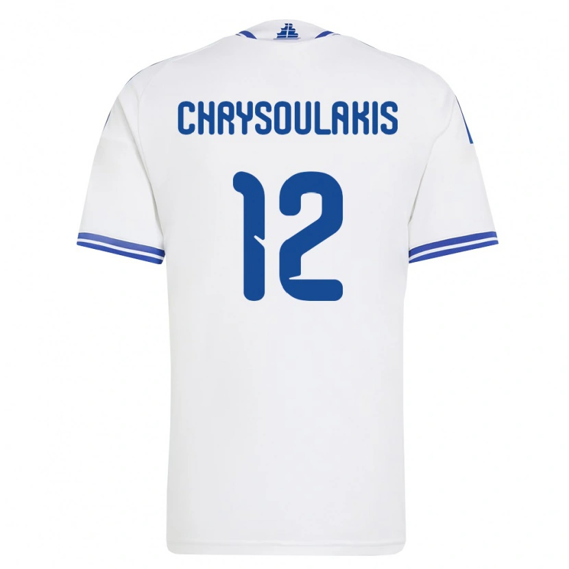 DanxenキッズギリシャGiannis Chrysoulakis#12白 青ホームシャツ26-28ジャージーユニフォーム