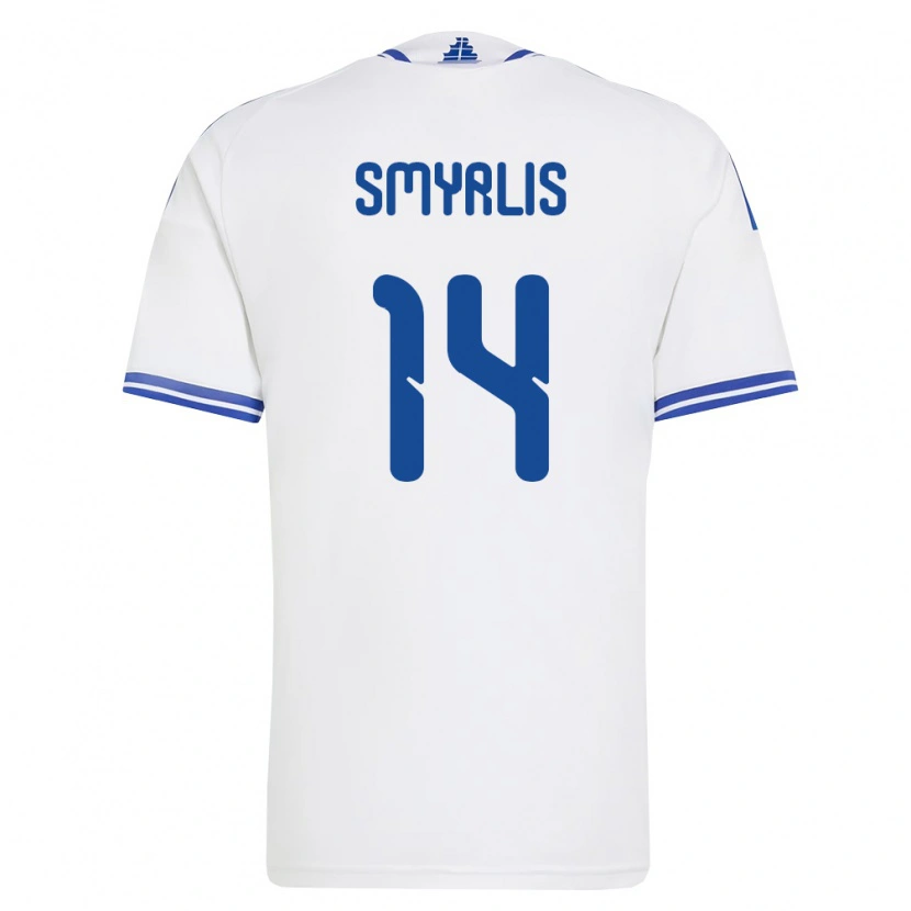 DanxenキッズギリシャLampros Smyrlis#14白 青ホームシャツ26-28ジャージーユニフォーム