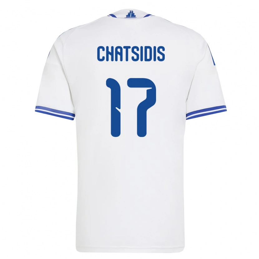 DanxenキッズギリシャDimitrios Chatsidis#17白 青ホームシャツ26-28ジャージーユニフォーム