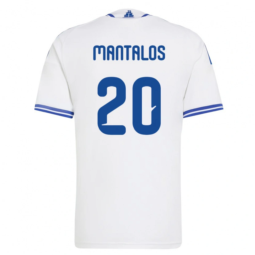 Danxenキッズギリシャペトロス・マンタロス#20白 青ホームシャツ26-28ジャージーユニフォーム