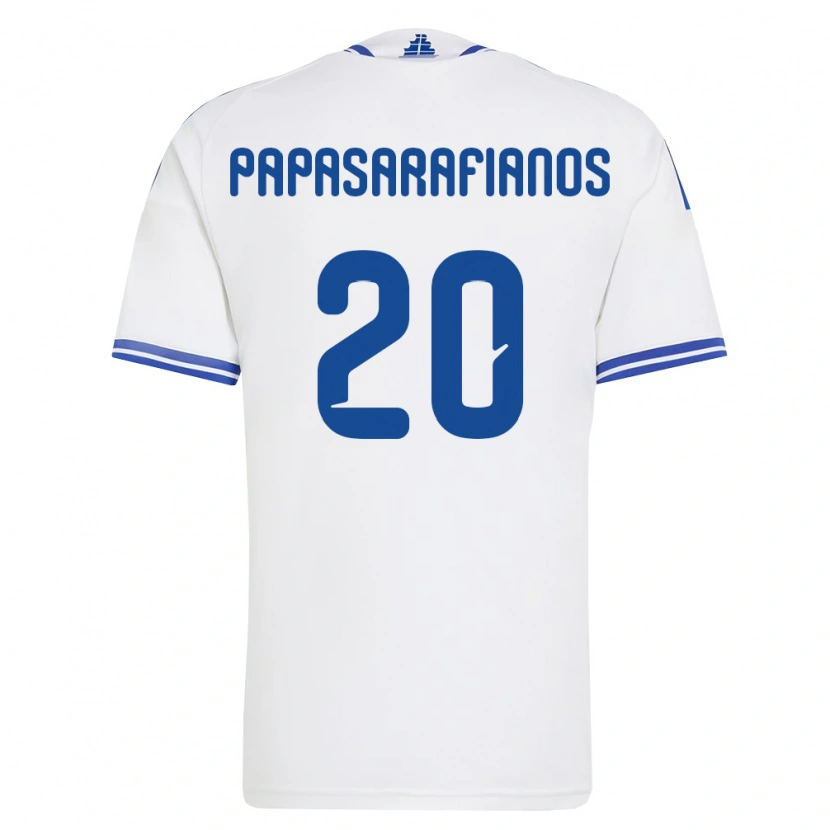 DanxenキッズギリシャSarafianos Papasarafianos#20白 青ホームシャツ26-28ジャージーユニフォーム