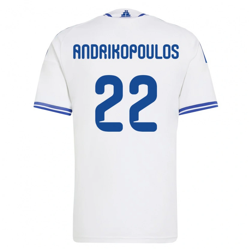 DanxenキッズギリシャAngelos Andrikopoulos#22白 青ホームシャツ26-28ジャージーユニフォーム