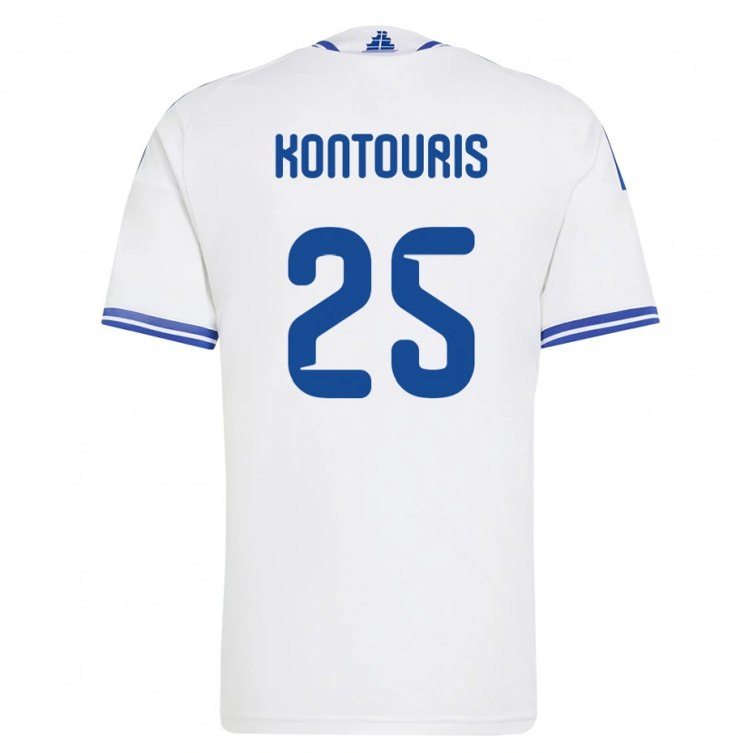 DanxenキッズギリシャSotiris Kontouris#25白 青ホームシャツ26-28ジャージーユニフォーム