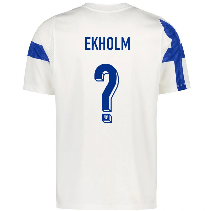 DanxenキッズフィンランドPaavo Ekholm#0白 青ホームシャツ26-28ジャージーユニフォーム