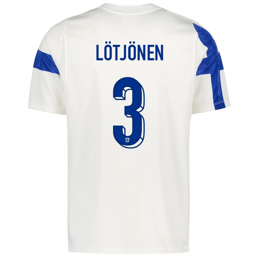 Danxenキッズフィンランドアルットゥ・ロトヨネン#3白 青ホームシャツ26-28ジャージーユニフォーム