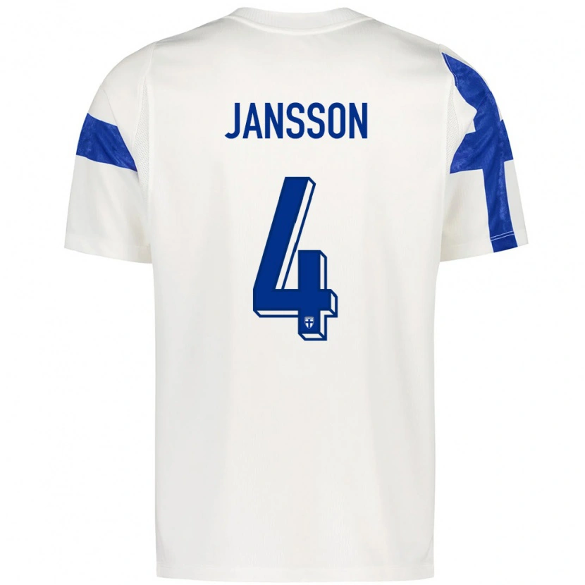 Danxenキッズフィンランドロニー・ヤンソン#4白 青ホームシャツ26-28ジャージーユニフォーム