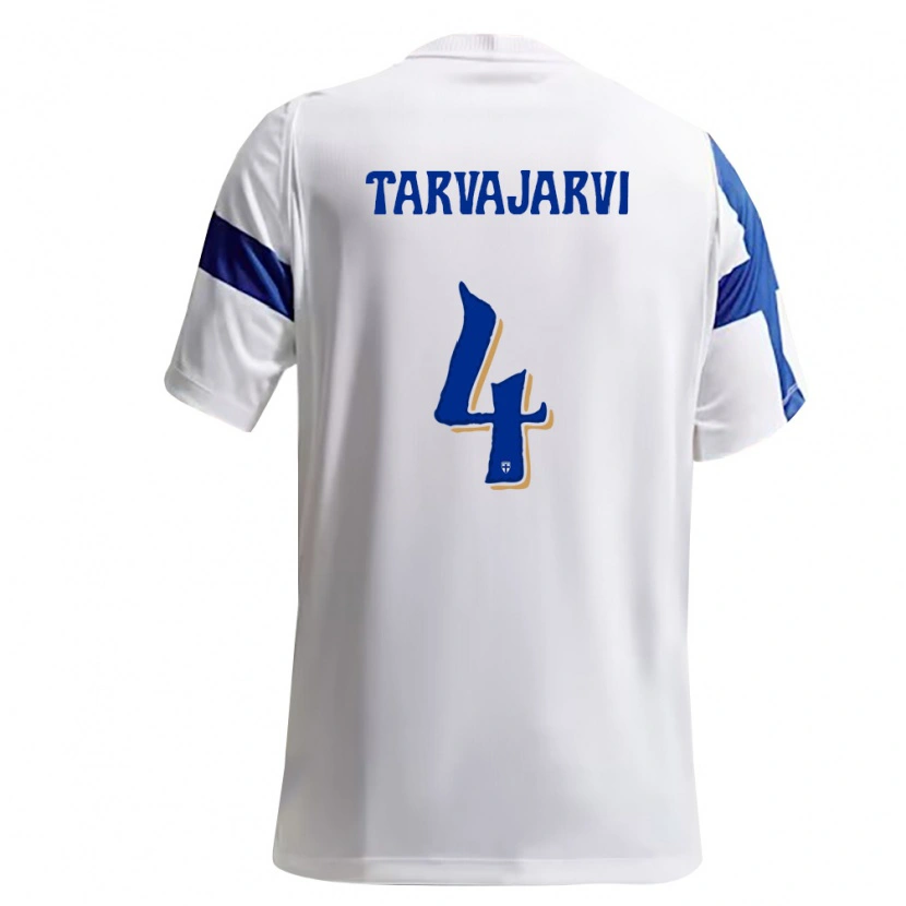 DanxenキッズフィンランドNiilo Tarvajärvi#4白 青ホームシャツ26-28ジャージーユニフォーム