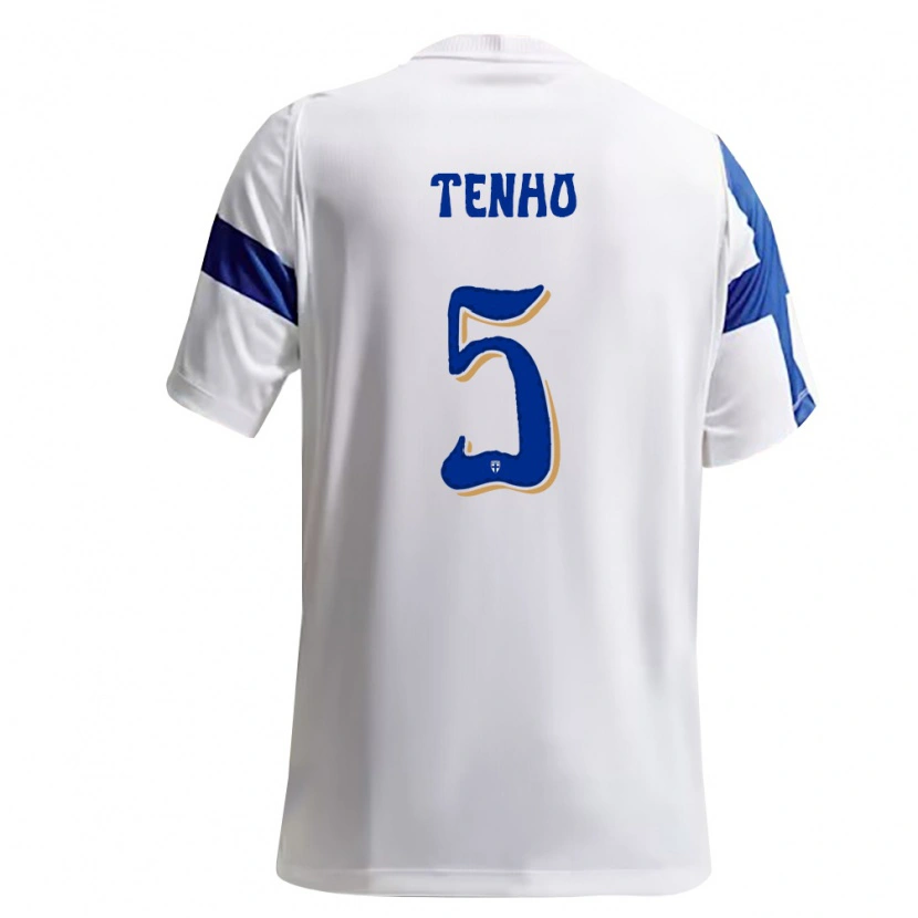 Danxenキッズフィンランドミロ・テンホ#5白 青ホームシャツ26-28ジャージーユニフォーム