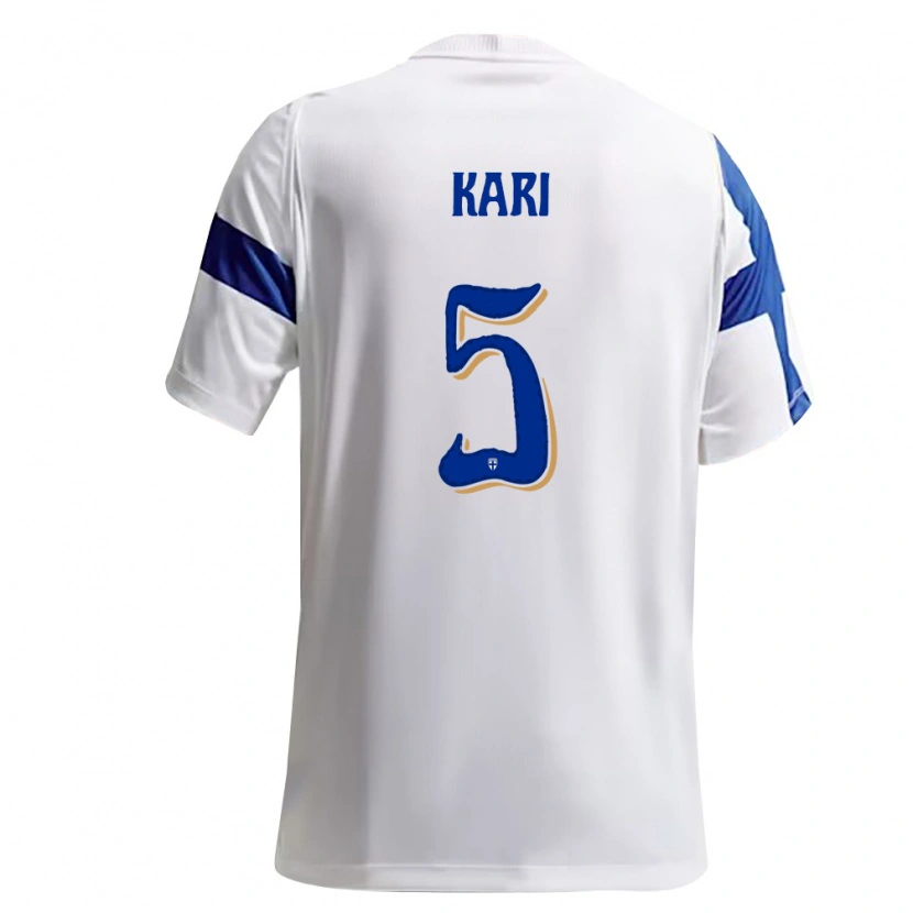 DanxenキッズフィンランドJere Kari#5白 青ホームシャツ26-28ジャージーユニフォーム