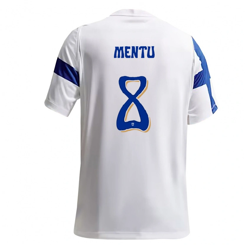 DanxenキッズフィンランドPyry Mentu#8白 青ホームシャツ26-28ジャージーユニフォーム