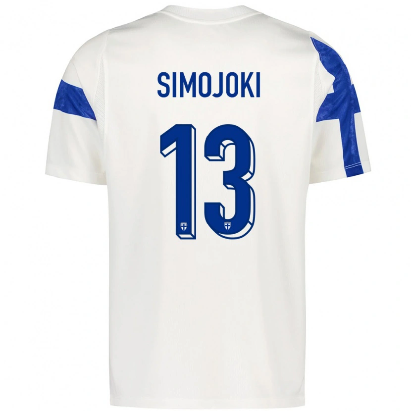 DanxenキッズフィンランドKaius Simojoki#13白 青ホームシャツ26-28ジャージーユニフォーム