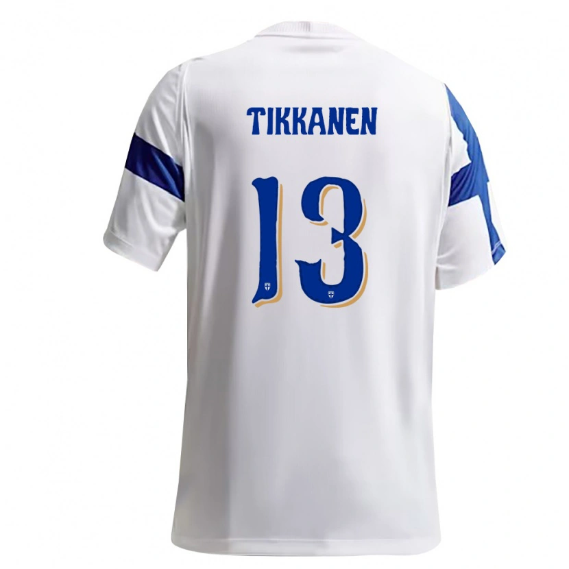 Danxenキッズフィンランドラスムス・ティッカネン#13白 青ホームシャツ26-28ジャージーユニフォーム