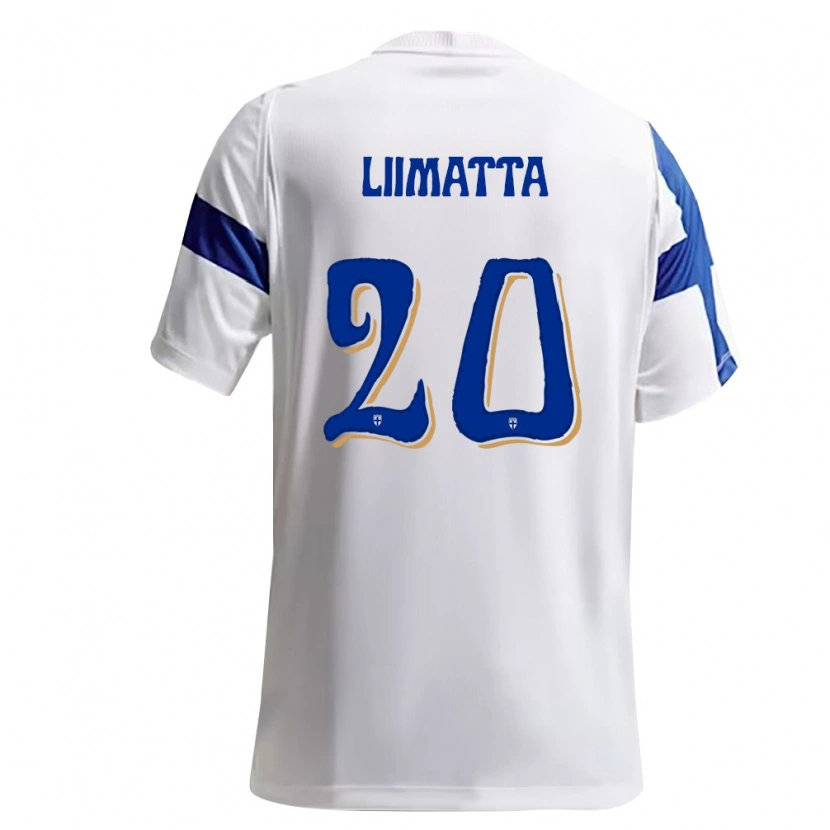 DanxenキッズフィンランドOtso Liimatta#20白 青ホームシャツ26-28ジャージーユニフォーム